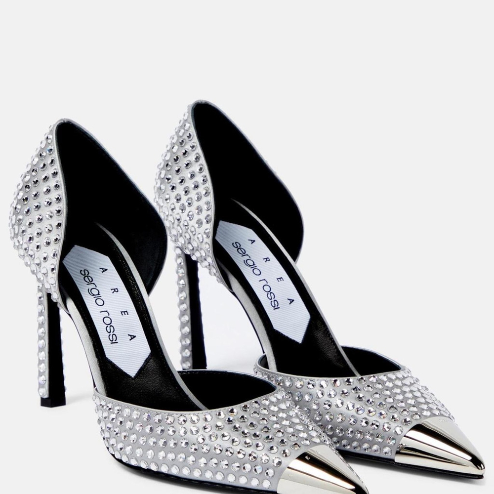 NWT Authentic - Sergio Rossi 
x Area 95mm rhinestone pumps size 39EU